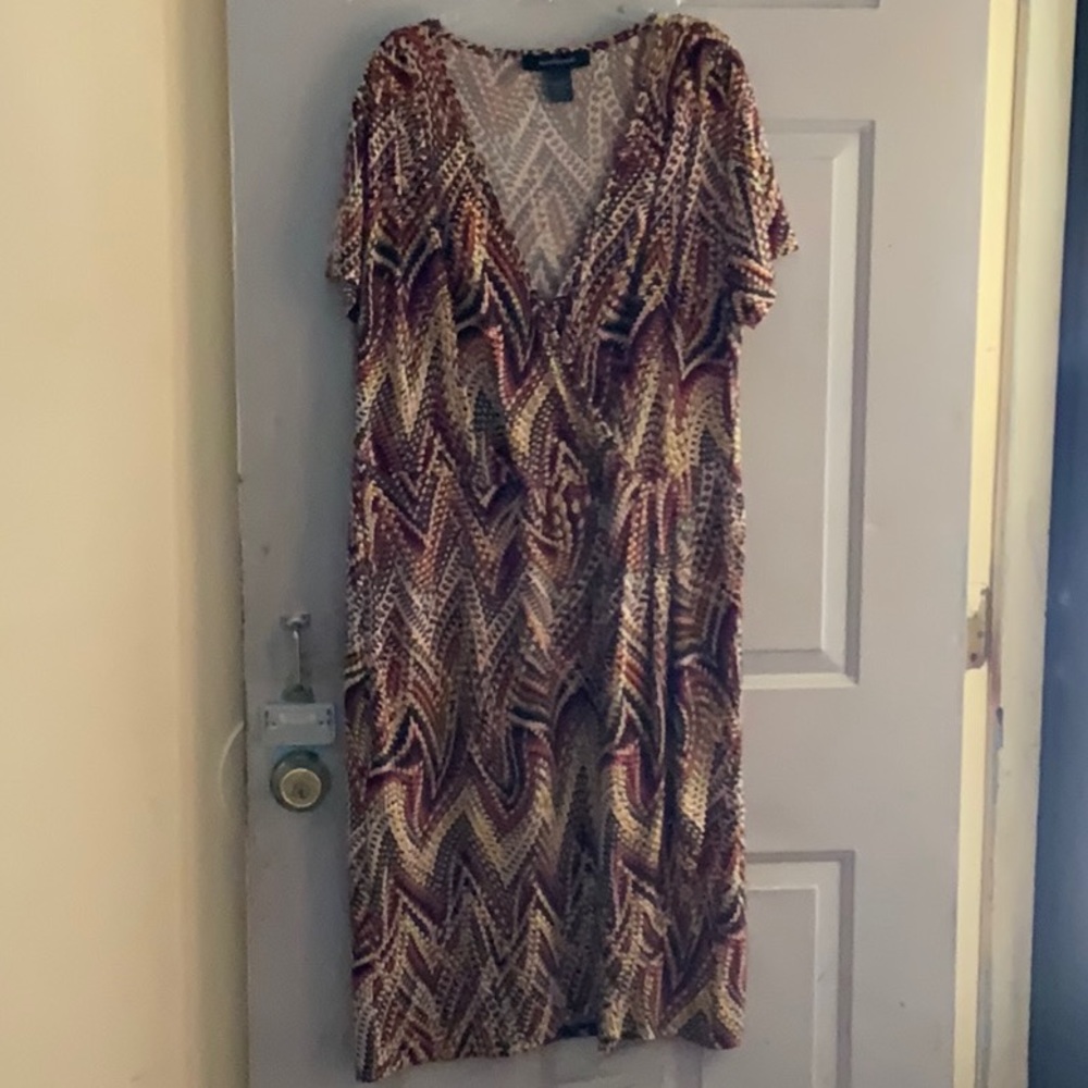 COPY - Great orange and brown dress.